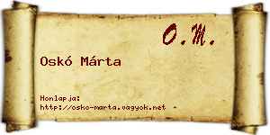 Oskó Márta névjegykártya