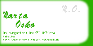 marta osko business card